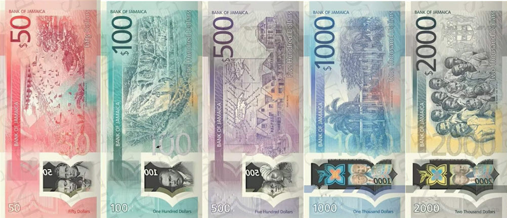 (922) ** PNew (PN96-PN100) Jamaica - 50-2000 Dollars (5 Notes)